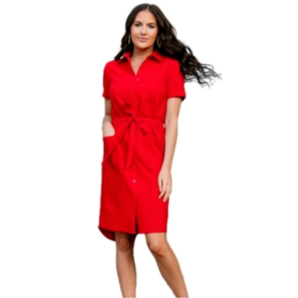 Rachel Parcell Red Shirt Dress